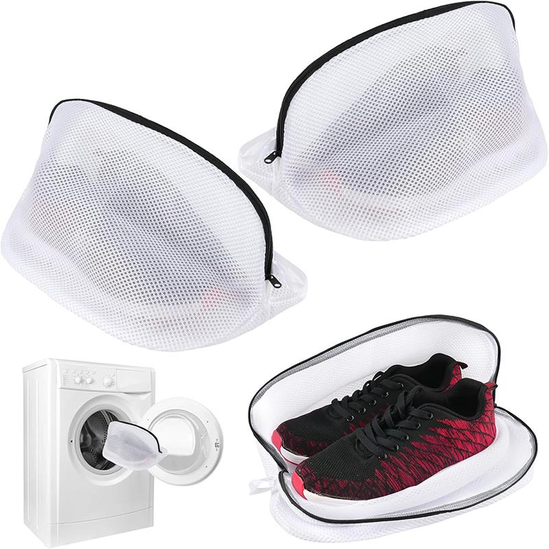 2Pcs Shoes Washing Bag Travel Laundry Bag Shoe Washing Machine Bag Set Reusable Laundry Mesh Bag Polyester Wash Bag with Zipper