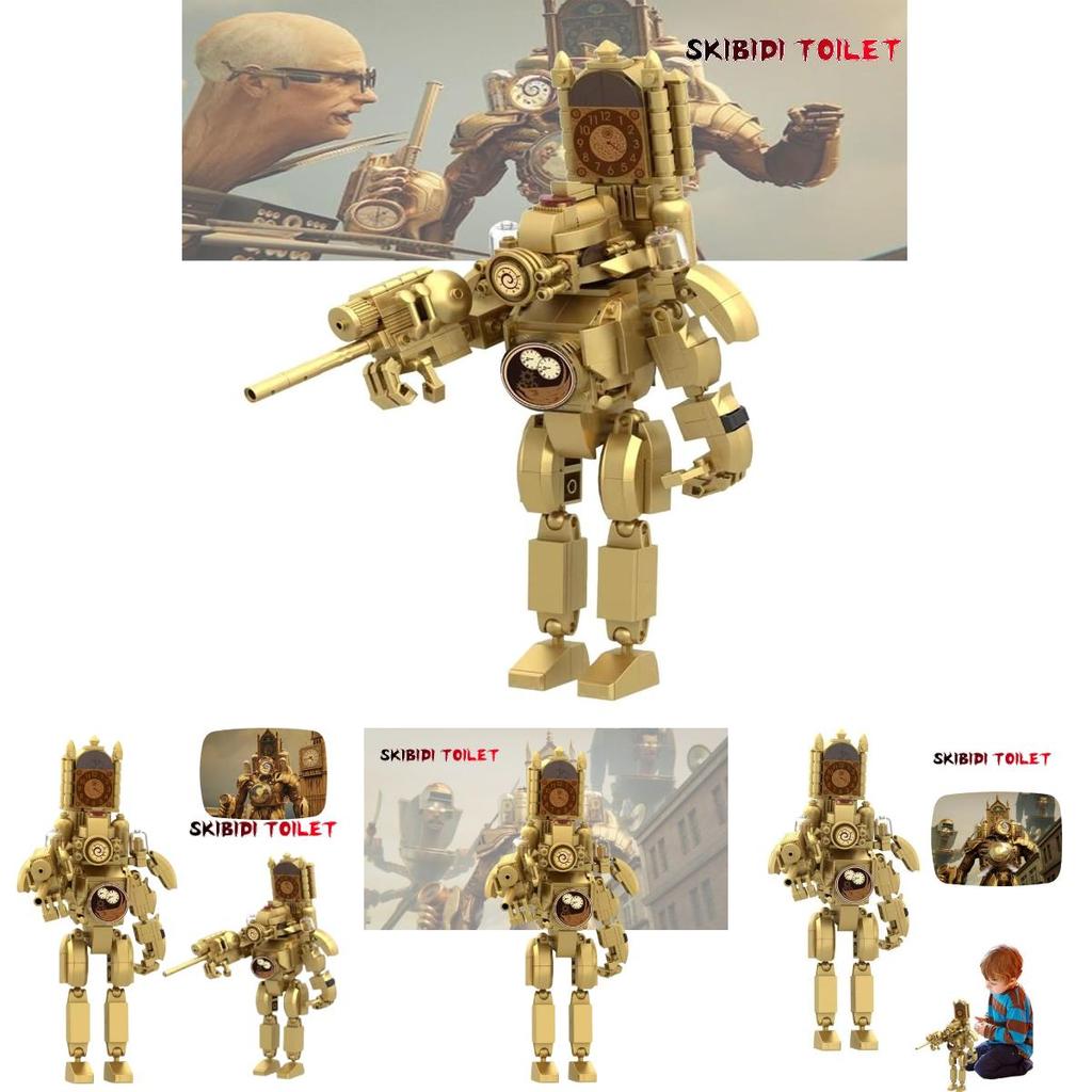 661 Golden Titan Time Man Toilet Man Building Blocks Compatible With Lego Mrs. Tv And Computer Man