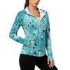 Sudadera Ligera con Cremallera para Mujer con Capucha y Bolsillos Manga Larga Chaqueta de Protección Solar Estampado Tie-Dye Ropa Exterior Informal