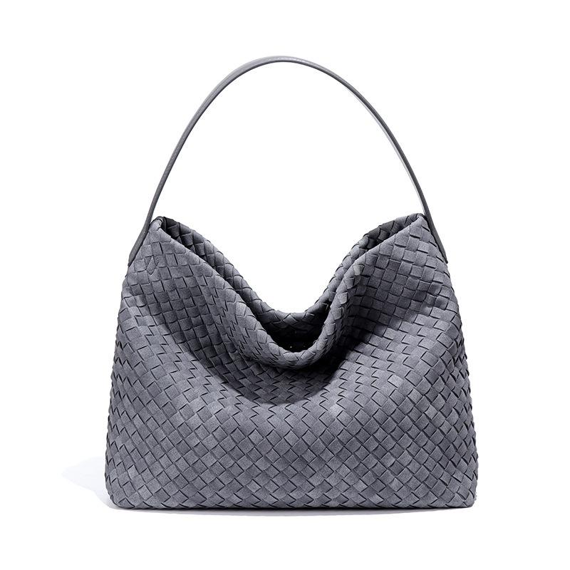 

Retro Matte Leather Single Shoulder Armpit Large Capacity Oblique Span Handmade Textile Fashion Tote Simple Casual Bag 34*11*29