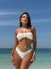 2025 Sexy Rose Sling Solid Color Three-Piece Bikini Set - European & American Style