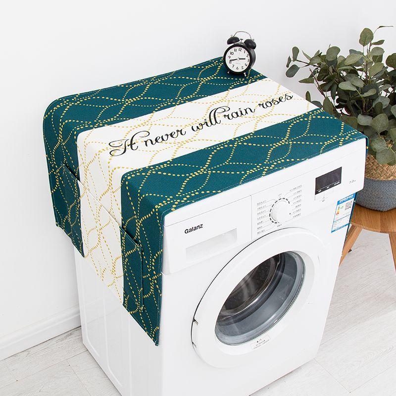 

Ткань Утолщенный хлопок и лен Брызгозащитный Водонепроницаемый Чехол для стиральной машины Ткань Пылезащитный защитный чехол для холодильника Универсальное покрывало Полотенце Green(Dot wave) 35x 95cm (microwave oven Neutral)