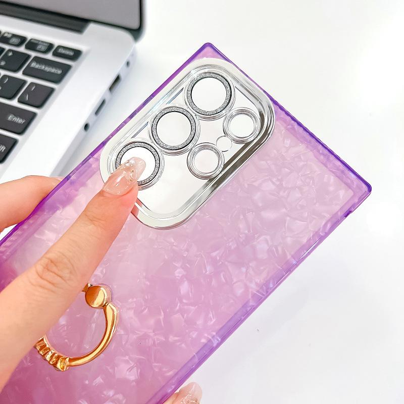 Galvanisieren Blitzpulver Linsenfolie Samsung S25 Ultra Handyhülle Wasserwellen A16 Ringhalterung A36