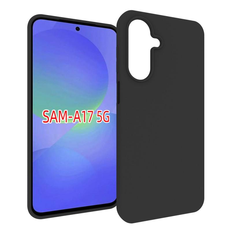 For Samsung Galaxy A17 TPU Case WANLONFENG MS Series Matte Back Cover with Tempered Glass (Big Hole Lens)