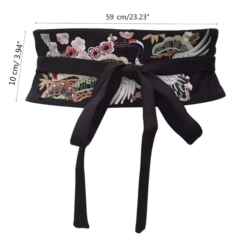 Exquisite Embroidery Hanfu Waistband for Women Wrap Dress Halter Dress Tie Belt