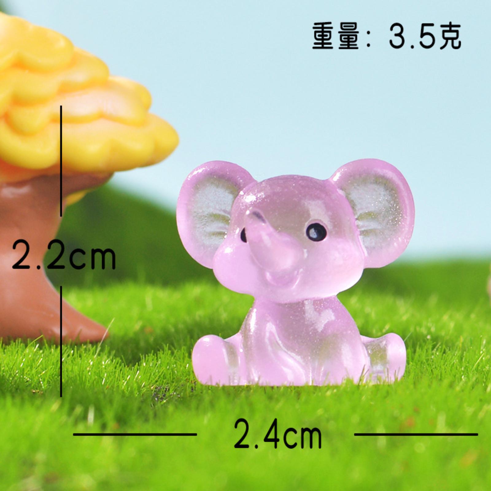 Miniature Decorative Figurines, Cartoon Figurines, Resin Crafts,  Accessories, Glow-in-the-Dark Elephant Ornaments, Desktop Decorations One Size фиолетовый