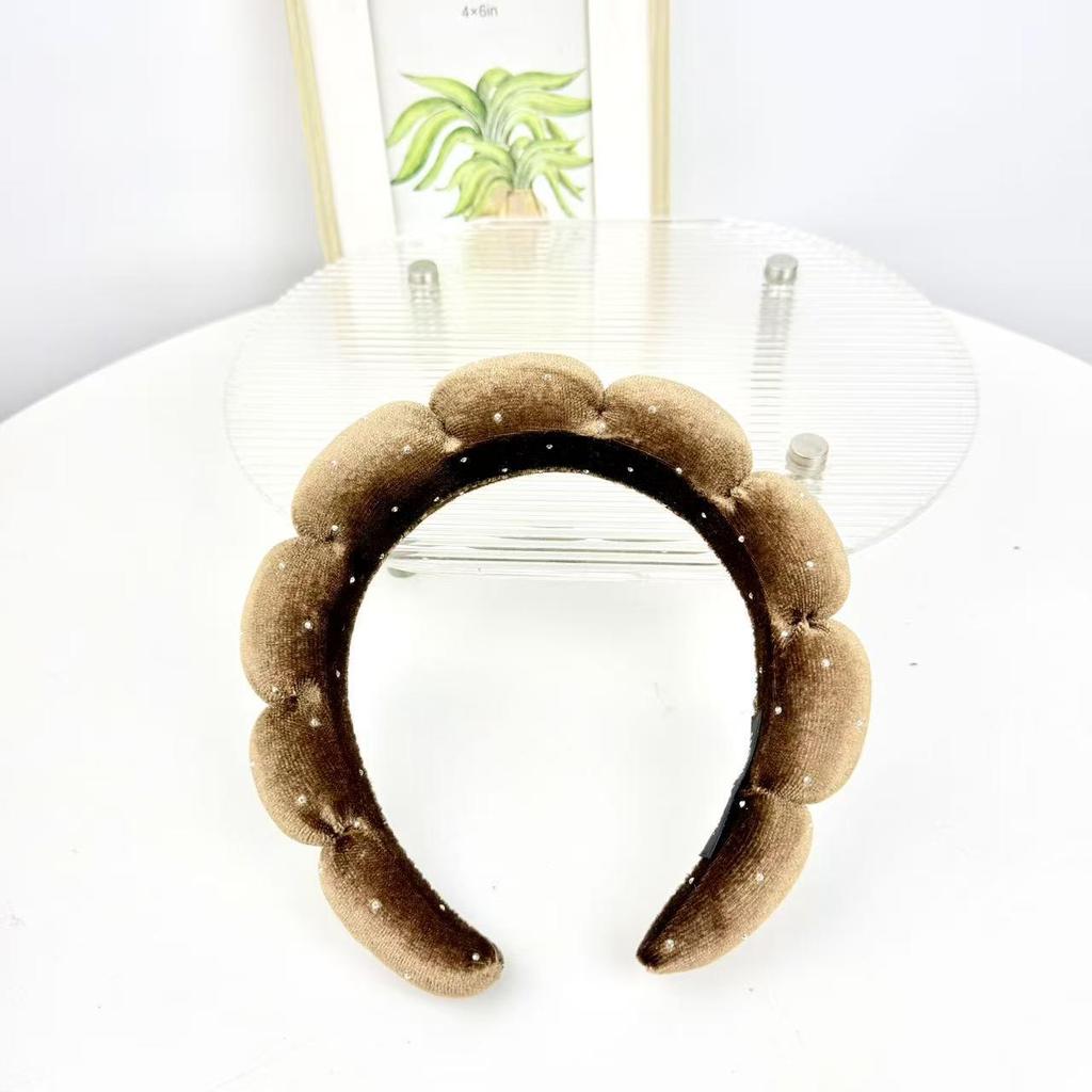 Women's Cute Blue Cloud Headband - Wide, High Skull Top for Face Washing