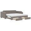 VidaXL Daybed with Trundle and Drawers Taupe 100x200 Cm Fabric 3197696