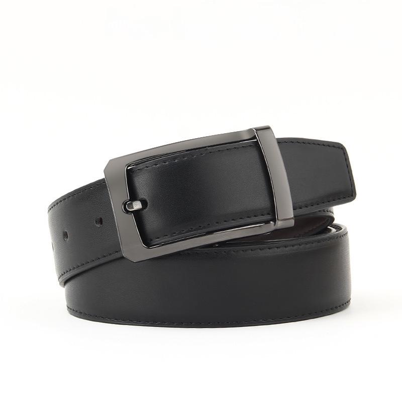 Dulilu Men's Two-Layer Leather Pin Buckle Casual Belt