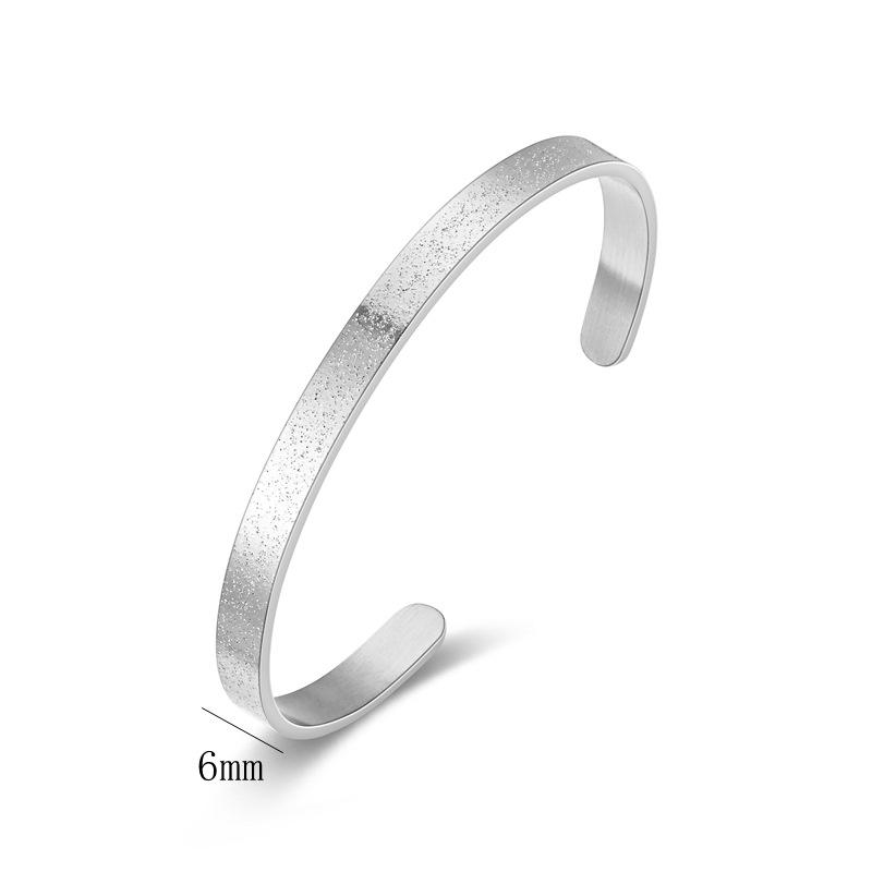 1шт титановый стальной браслет C-образный открывающийся матовый браслет модные популярные — фото 5