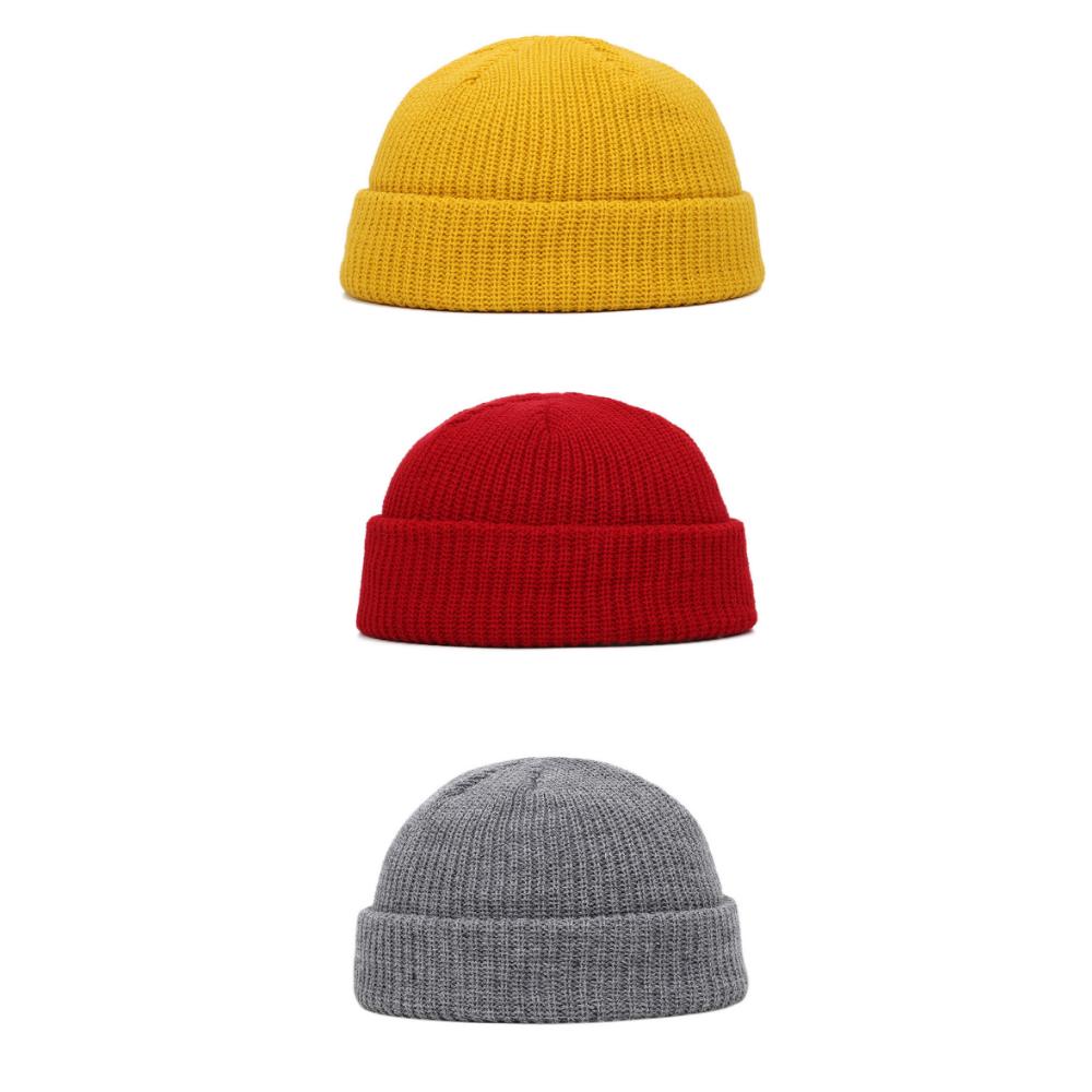 Vinter varme luer Uformell kort tråd hip hop lue Voksne menn kvinnelige ull strikket skalle cap elastisk unisex