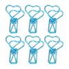 100pcs Binder Clips Cute Cartoon Heart Shape Metal Hollowed Long Tail Clips Paper Clamps Office Supplies Blue