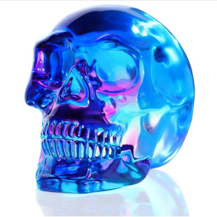 Gothic Crystal Skull Halloween Ornament Statue