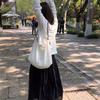 Mori polka dot canvas bag female niche design literary style small fresh commuter tote bag cute girl shoulder bag