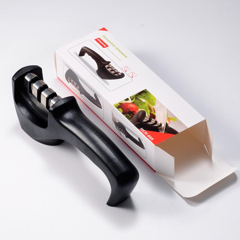 Four-Stage Multifunctional Knife Sharpener with Stone Rod for Household Use