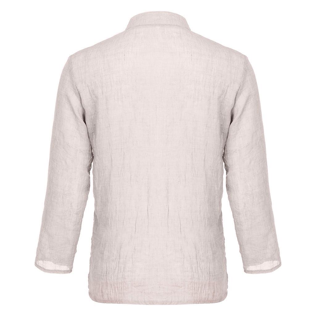 Men's Summer  Fashionable Personality Cotton-linen  Longsleeved Top