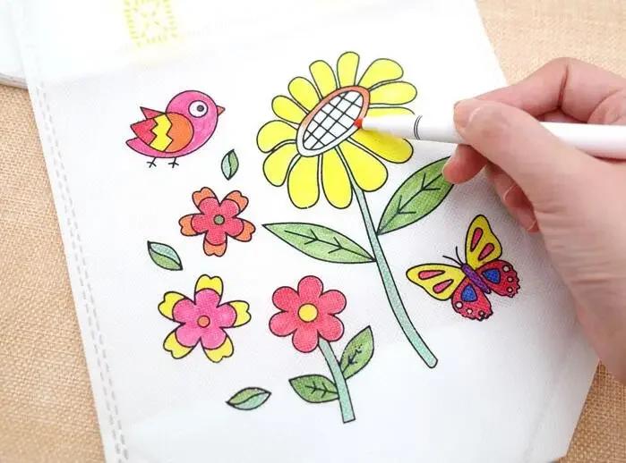 Set da 1-10 pezzi Borsa Graffiti Fai da Te con Pennarelli Pittura a Mano Borsa Non Tessuta per Bambini Arti Mestieri Riempimento Colore Giocattoli da Disegno