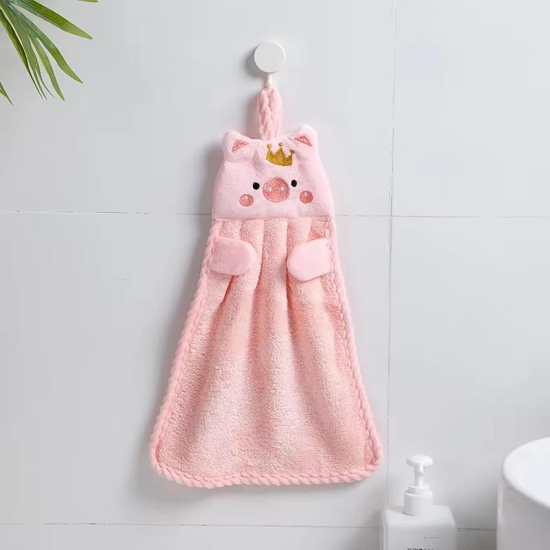 Cute Hand Towels for Kids Little Pig Microfiber Towel Household Absorbent Kitchen Towel Lazy Rag Towel Adult Hand Towel Bathroom