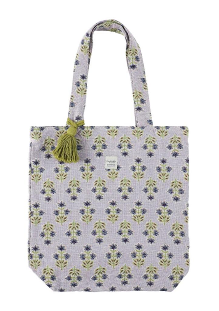 Friendshill Craft India Jacquard A4 Tote Zara Purple Bag, CS-101-333