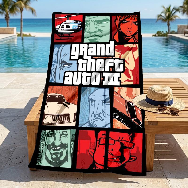 Gta Iii Cover Stylish Digital Printing Beach Towel Quick Drying Absorbent Blanket For Beach Pool Gym Travel Christmas Gift C9211797