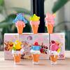 Big Star Ice Cream Cones 6-Piece Set: Trendy Anime Figures - Winnie, Strawberry Bear, Stitch, and Three-Eyed Monster