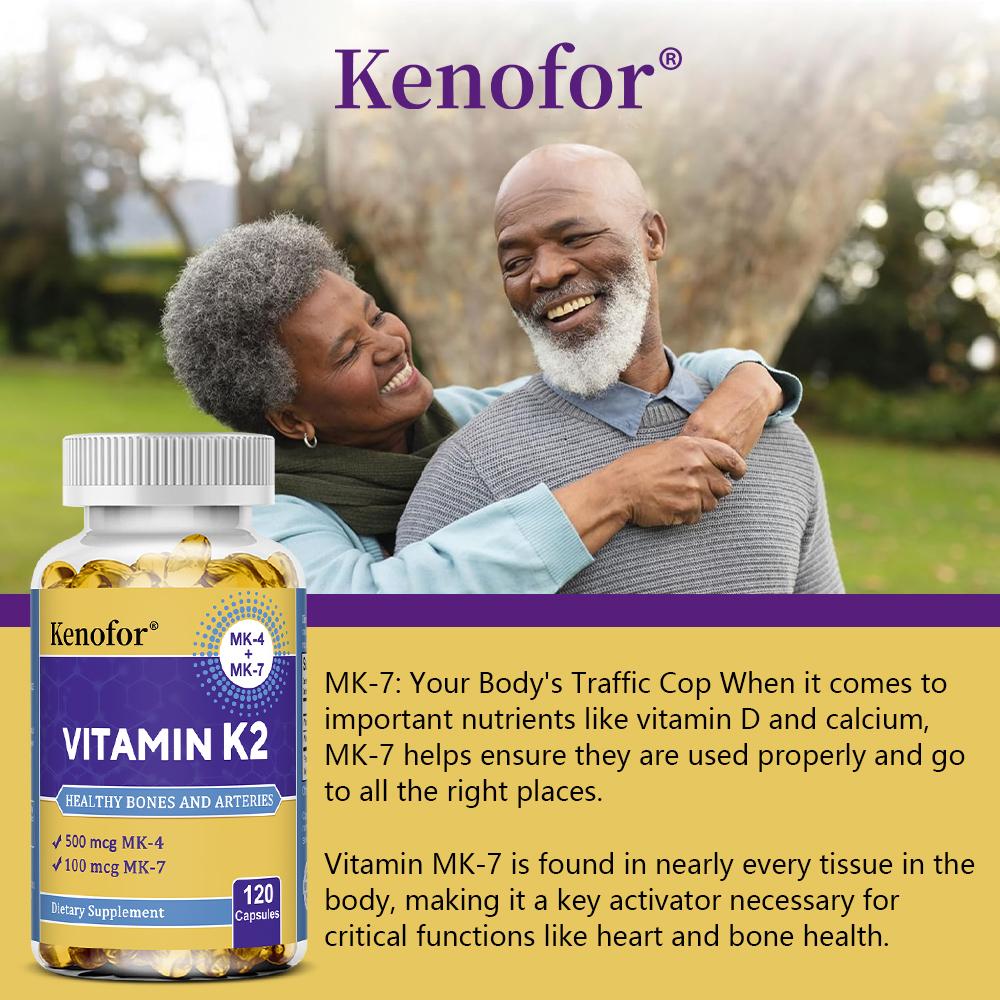 Vitamin K2 (Essential MK-4 + MK-7) 120 capsules to support bone health