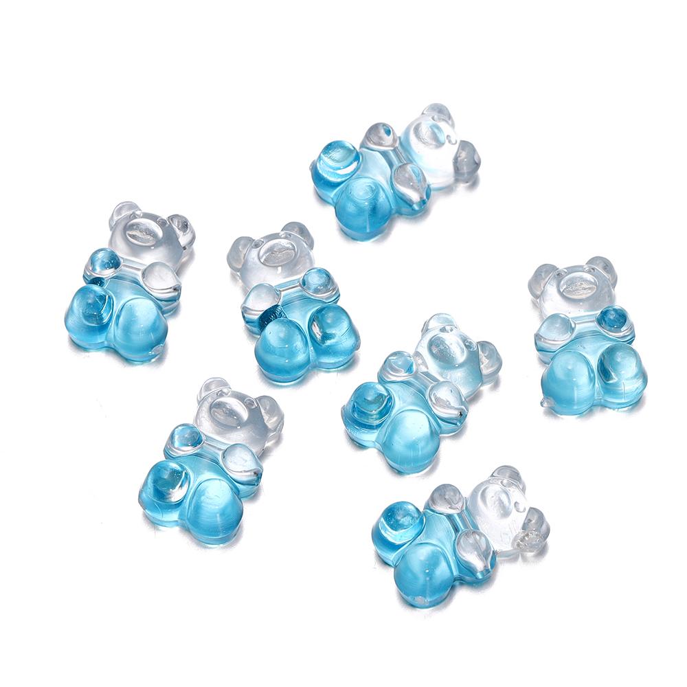 5Pcs/lot Colorful Acrylic Bear Bead Metal Color Spacer Loose Bead for Necklace Bracelet Earrings Jewelry Making Supplies