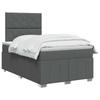 Box Spring Bed with Mattress Dark Grey 120 X 200 Cm Fabric