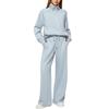 Europe America And The United States Women's Two Piece Oversized Zipper Sweatshirt Wide Leg Sweatpants Casual Suit