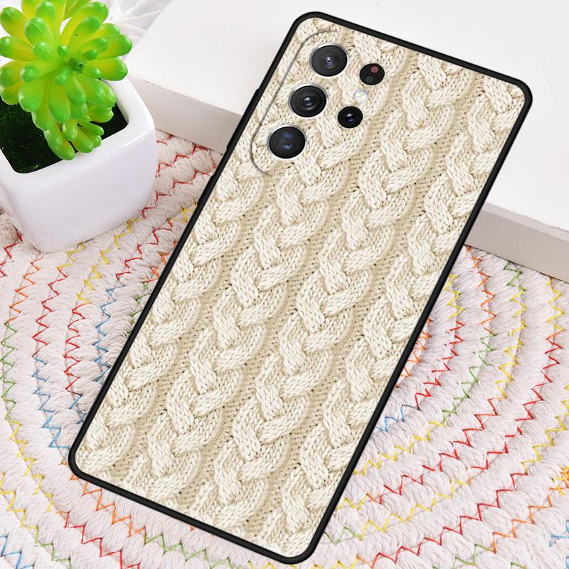 Sewing Knitting Crochet TPU Phone Case For Samsung Galaxy note 10 pro S26 S25 S24 S23 S22 Ultra Plus S21 FE S20 Shockproof Cover