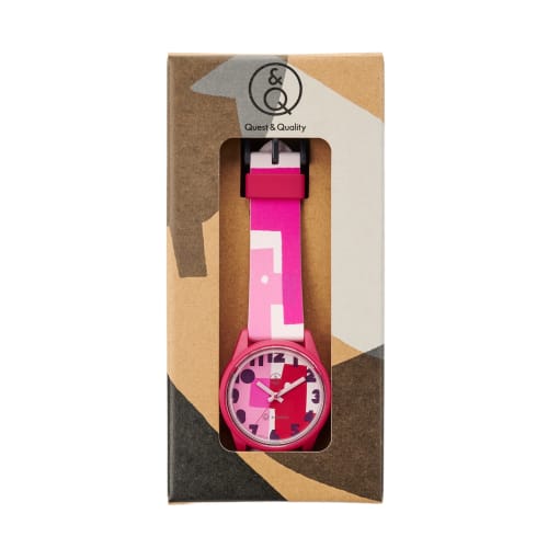 Citizen Watch Cue & Cue Smile Solar Wristwatch, a Collaboration Model with Textile Designer Masaru Suzuki. Solar-powered, Analog, 10 ATM Water Resista