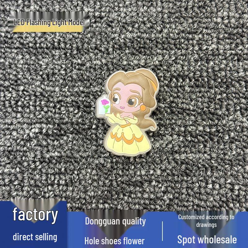 LED Flashing Princess Shoe Flower Buckles and Decorations