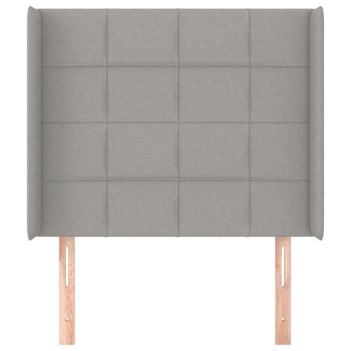 VidaXL Tête de lit avec oreilles Gris clair 103x16x118-128 cm Tissu3119570