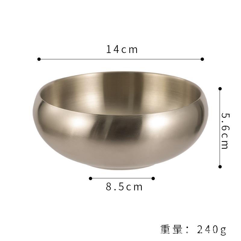Korean stainless steel rice bowl barbecue shop commercial Haojin double-layer insulated soup bowl double-layer bowl set