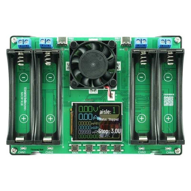 18650 Battery Tester & Charger with Type-C, Four-Channel Capacity & Resistance Detector