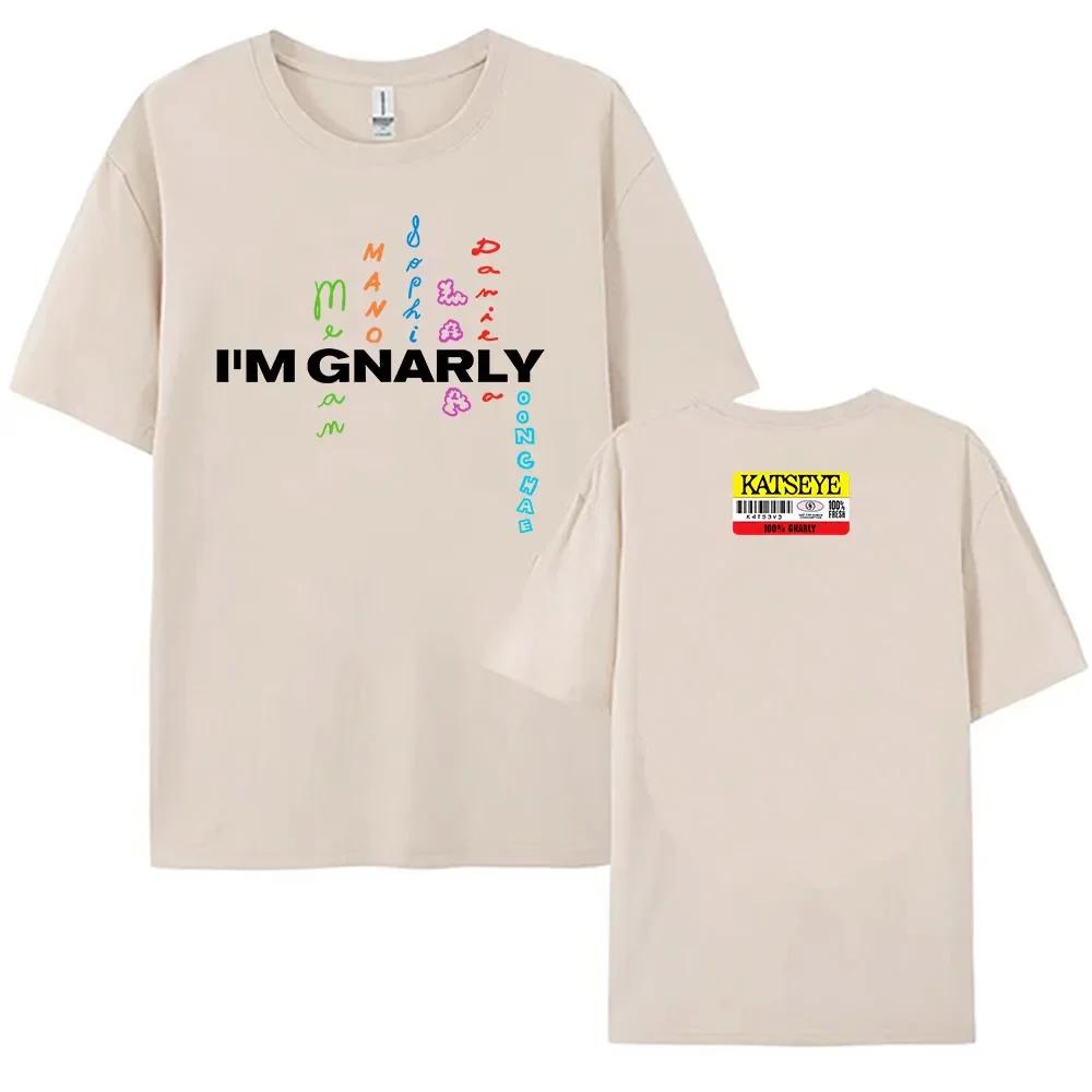 Katseye Im Gnarly Tshirt Korean Girls Band Printing Tshirt Camiseta Cotton Short Sleeve Female T Shirt Summer Casual Wounisex Tee