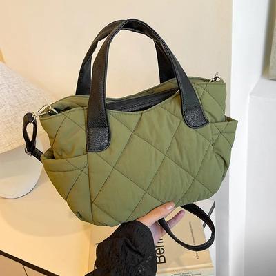 Cotton Portable Women's Simple Nylon Soft Diamond-shaped Messenger Bag One Shoulder