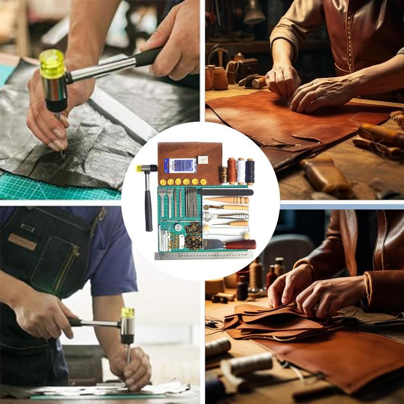 Leather Crafting Kit Leatherworking Tool Set Portable Leather Crafting Tools Versatile Leather Punch Tool Leather Making Kit For
