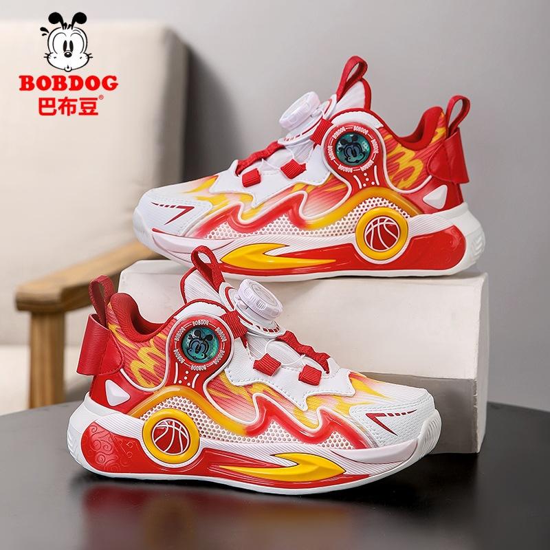 Babu bean boys shoes 2025 new spring children's sports basketball shoes boys red new year natal year shoes