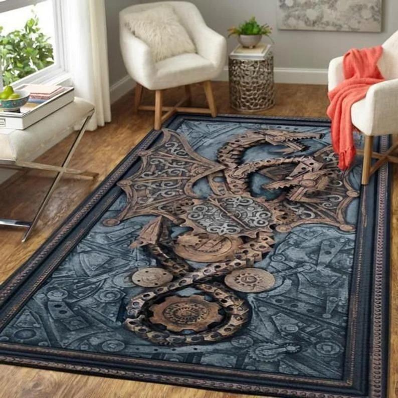 Red Chinese Dragon Carpet Living Room Large Floor Mat Anti-slip Coffee Tables Sofa Area Decoraion Foot Mats Door Rug for Home