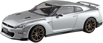 Aoshima Bunka Kyozai Maßstab Rakupla Snap-Bausatz Nissan R35 NISSAN 2024 Ultimatives Metall Silber Kunststoffmodell 1/32 Nr. 03-UM GT-R Vorbemalt