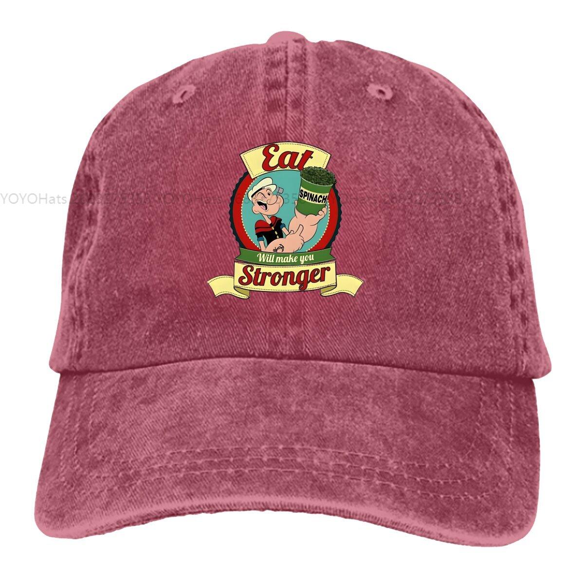 

Spinach Logo Baseball Caps Peaked Cap Popeyes The Sailor Sun Shade Hats for Unisex One Size