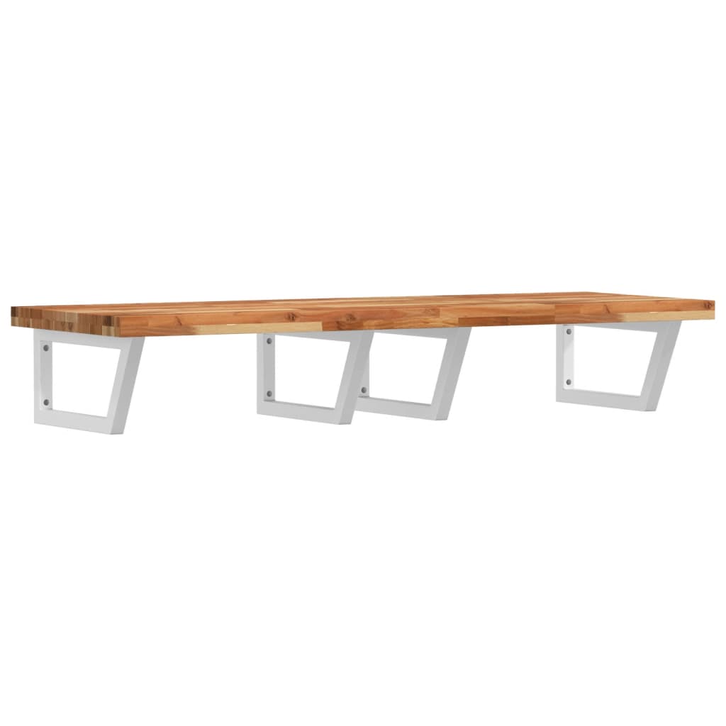 Vidaxl Wall Shelf Under Sink, Steel and Solid Acacia Wood