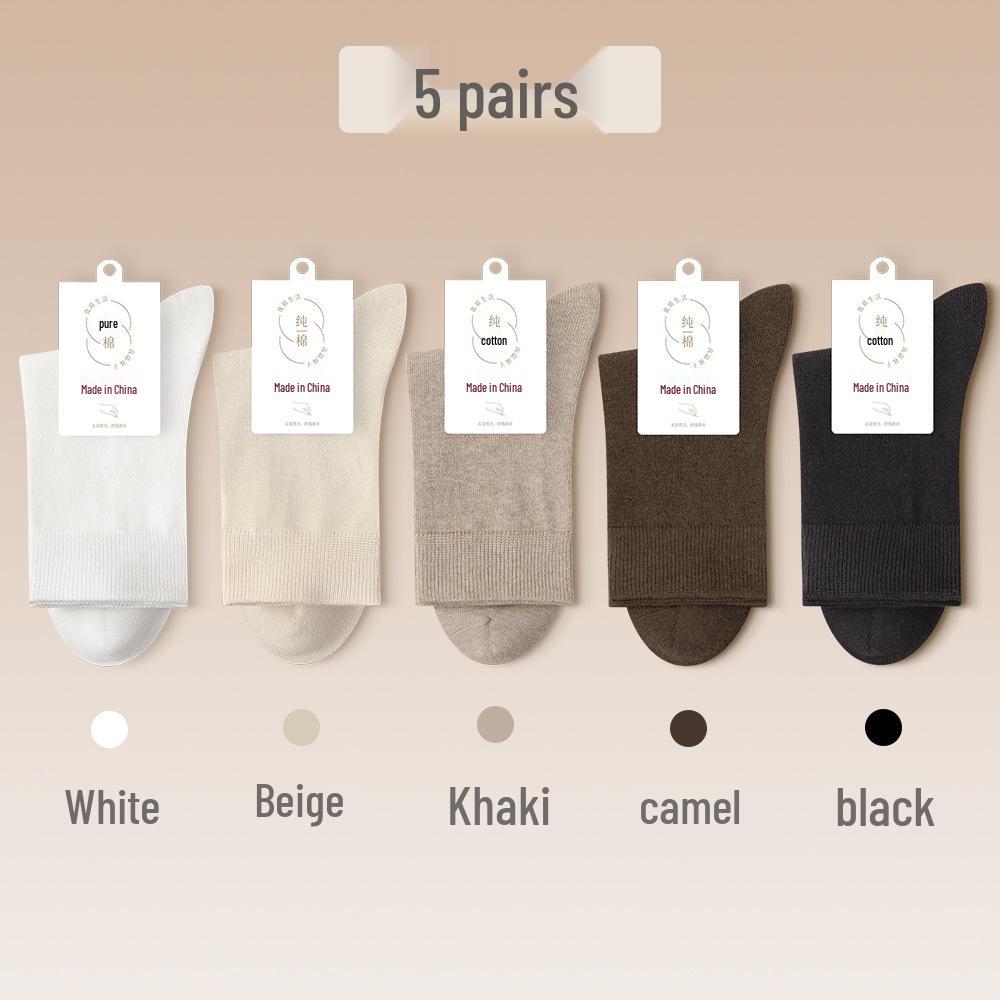 Damskie skarpety bawełniane do połowy łydki 2025 - Odprowadzające pot, oddychające, antybakteryjne i ciepłe na jesień/zimę.
