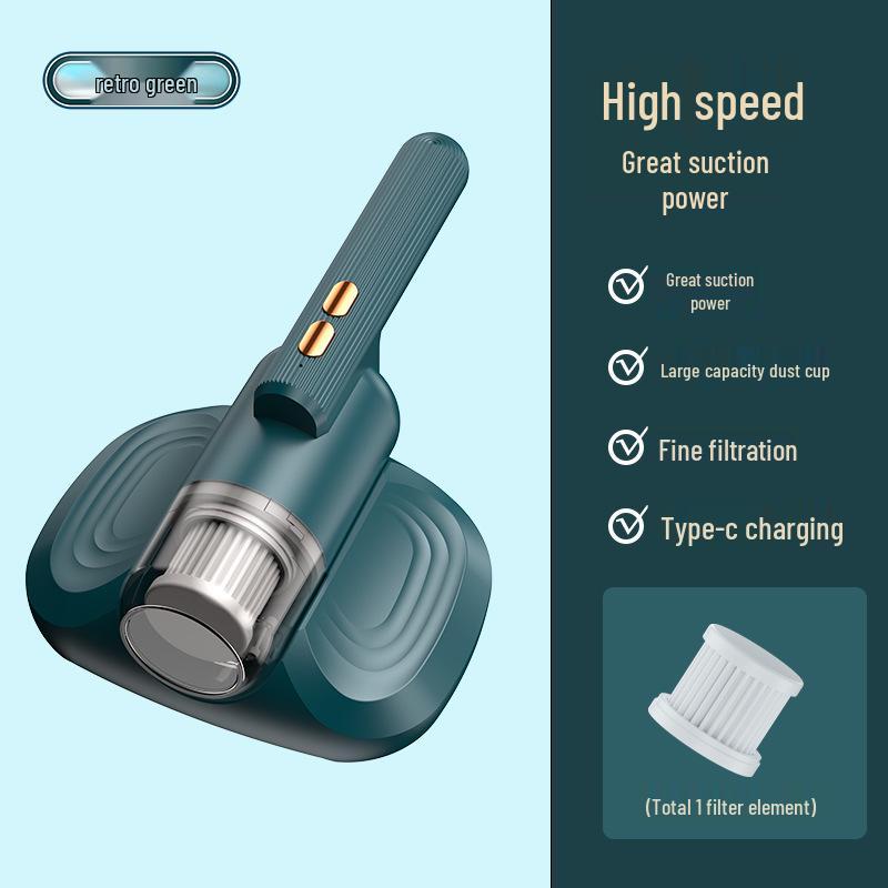 Handheld Wireless Vacuum Cleaner for Mite Removal from Beds