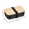Pearl Metal Bento Box, 1000ml, with Bamboo Lid, Black, Home Label D-460
