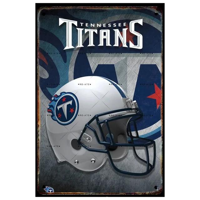 Vintage Football Helmet Metal Tin Sign Plaque  Wall Decor Iron Painting for Man Cave Home Cafe Garden Club Bar  Retro Art Pos