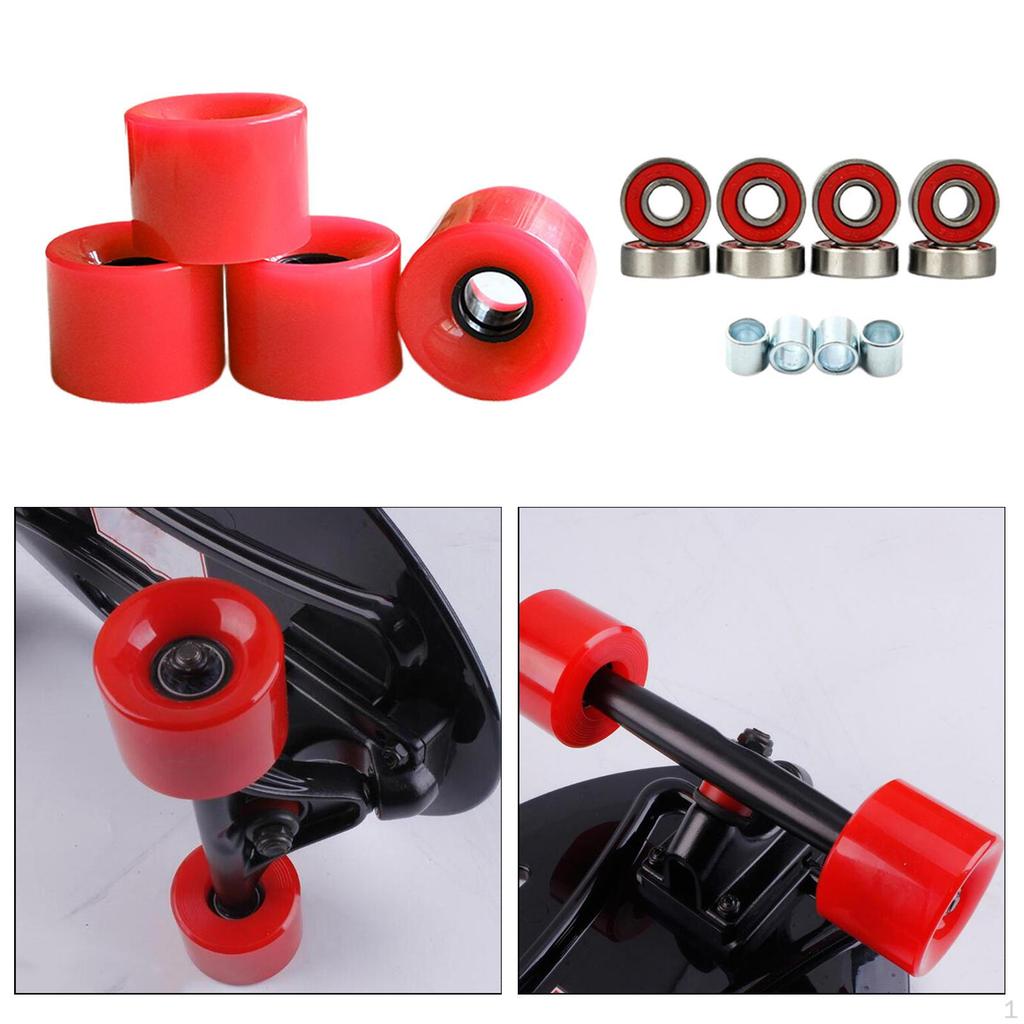 4 Pack Durable Roller Skate Wheels, with Bearings Installed Outdoor Wheels for Double