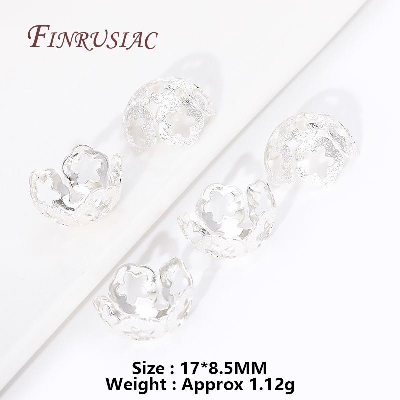 17*8.5MM 18K Gold Plated Hollow Flower Bead Caps High Quality Jewelry Beads Cap DIY Jewelry Accessories Wholesale