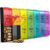 Extra Large Pill Organizer 2 Times a Day, Weekly XL AM PM Pill Case, 7 Day Pill Box Twice a Day(Rainbow)